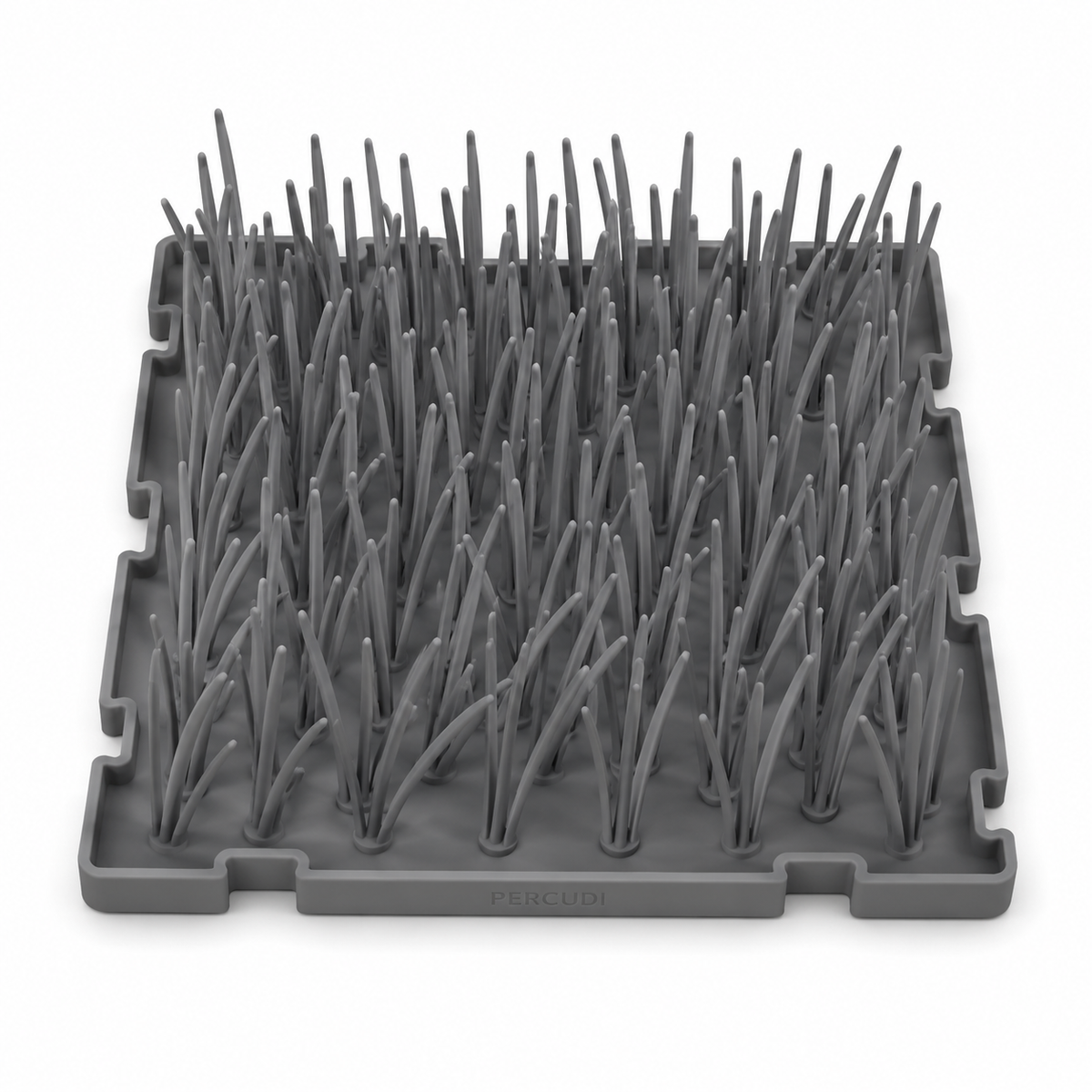 Gray Percudi food-grade silicone grass snuffle mat tile
