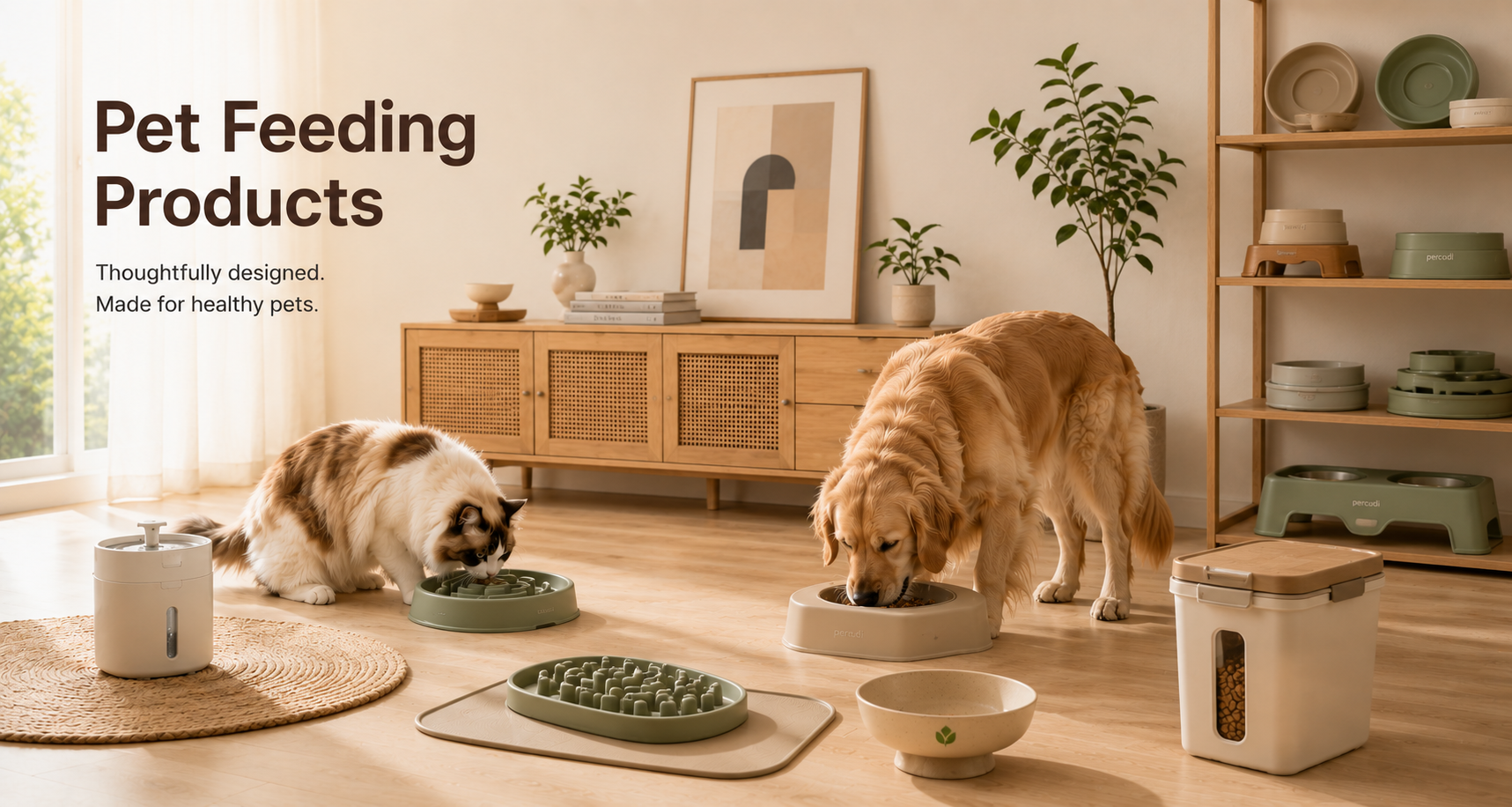pet feeding products, thoughtfully designed, made for healthy pets.