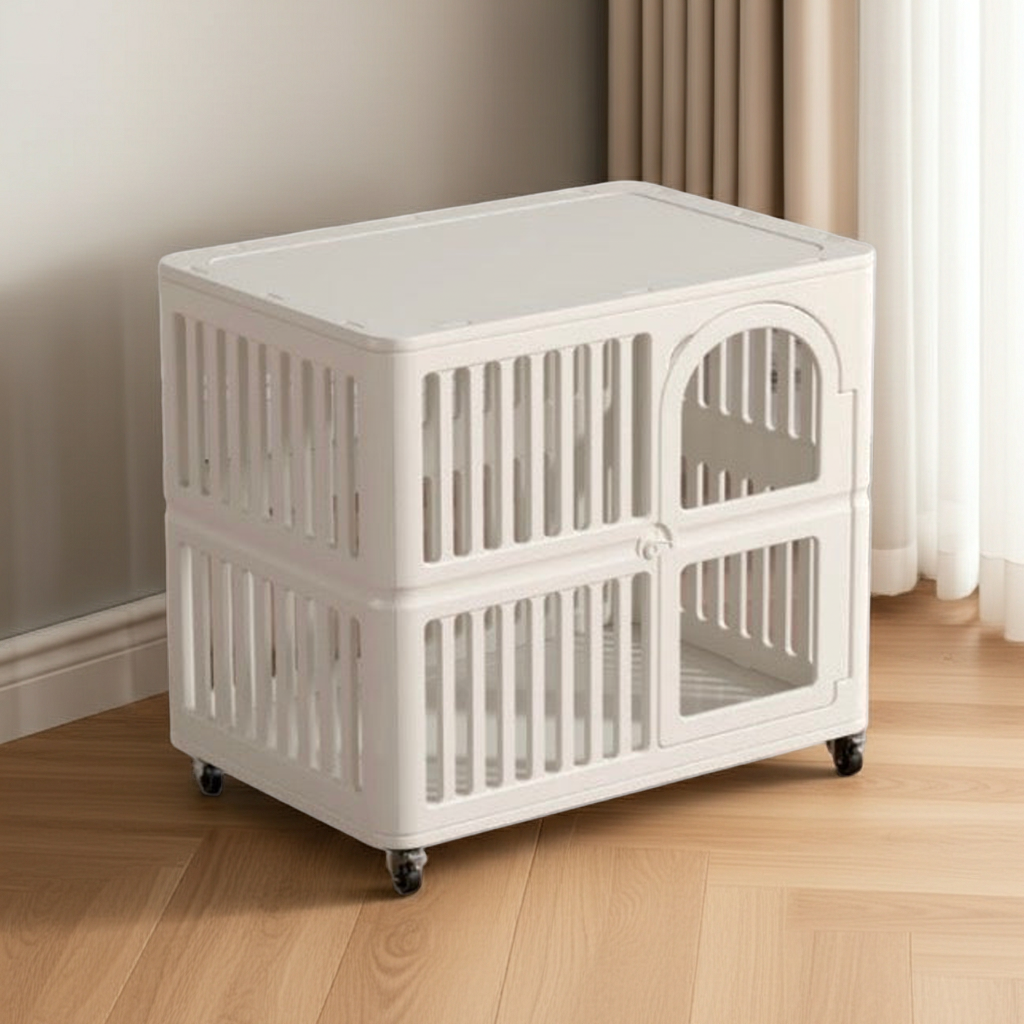 Minimalist Premium Single-Tier Pet Crate | Luxury Acrylic & HDPE Eco-Cage