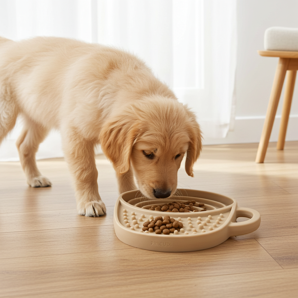 A lifestyle-inspired silicone feeding mat designed to blend pet feeding with modern home aesthetics.